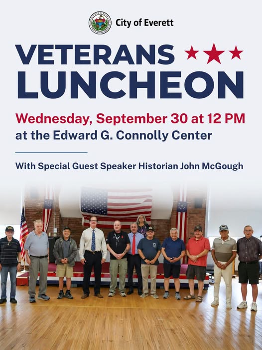 Flyer for Veterans Luncheon — City of Everett (Last Wednesday)