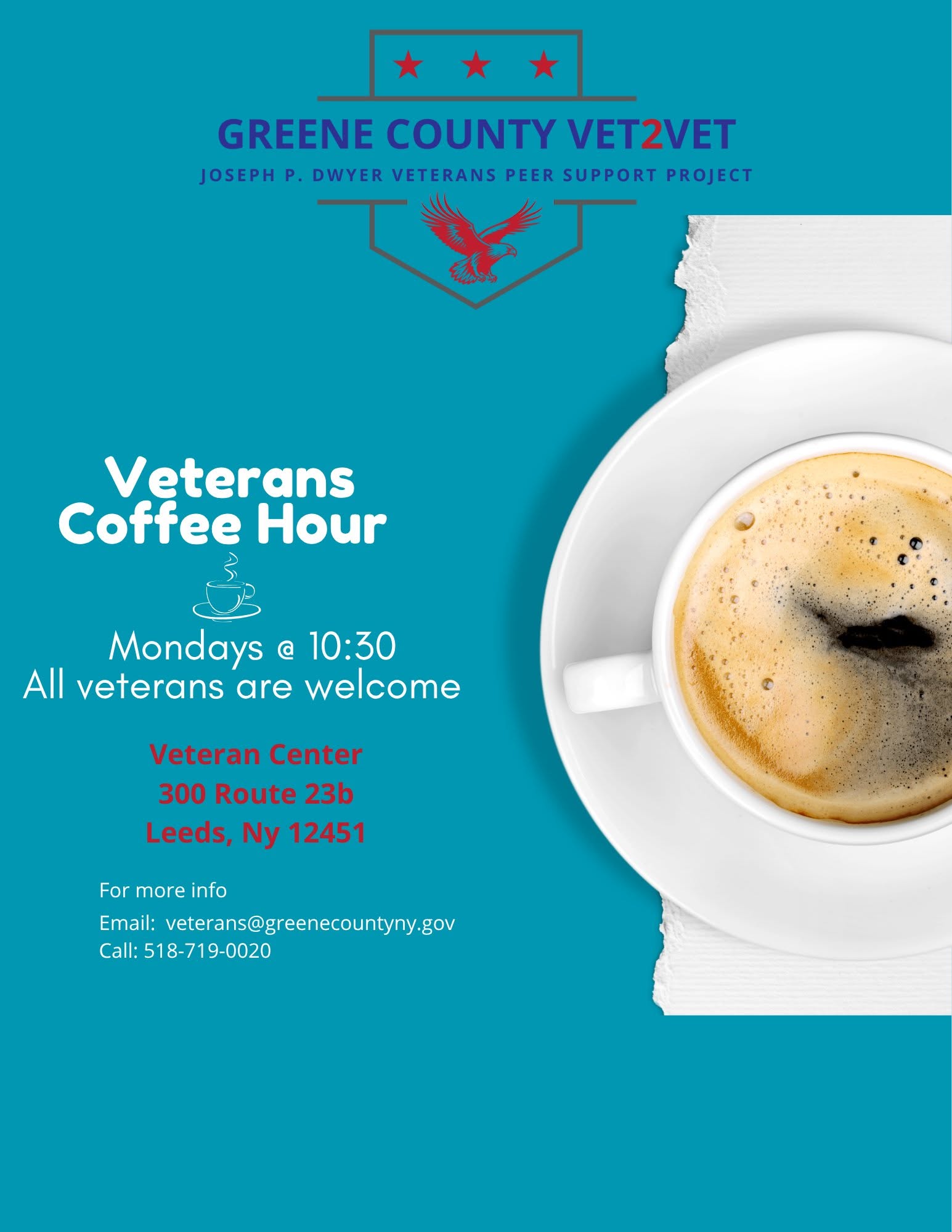 Flyer for Veterans Coffee Hour