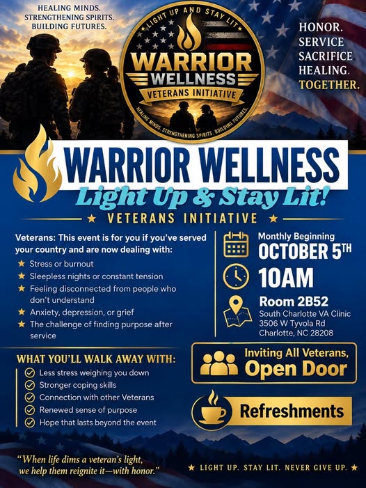 Flyer for Warrior Wellness — Light Up & Stay Lit