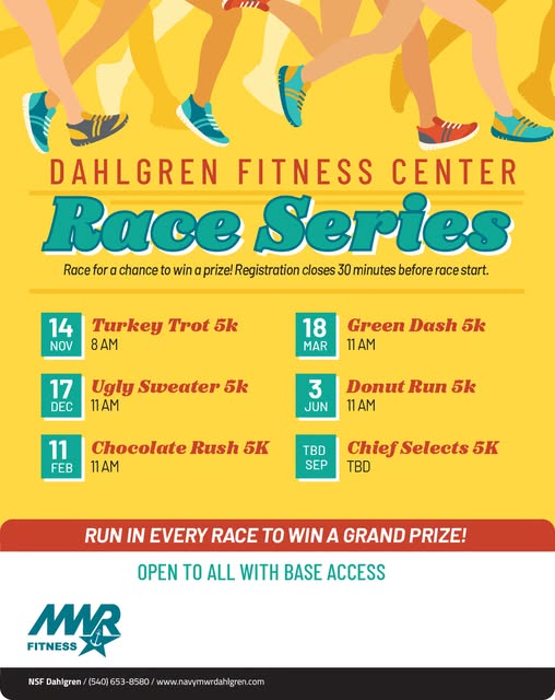 Flyer for Green Dash 5K — Dahlgren Fitness Center Race Series