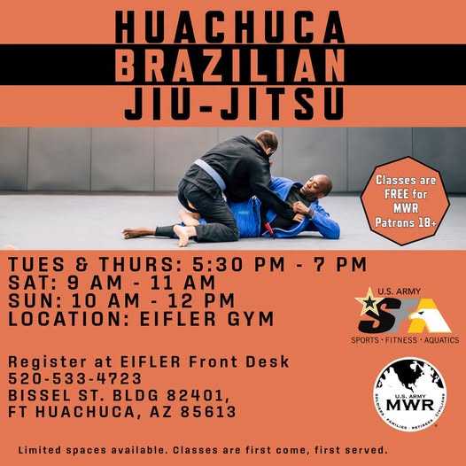 Flyer for Huachuca Brazilian Jiu-Jitsu at Eifler Gym