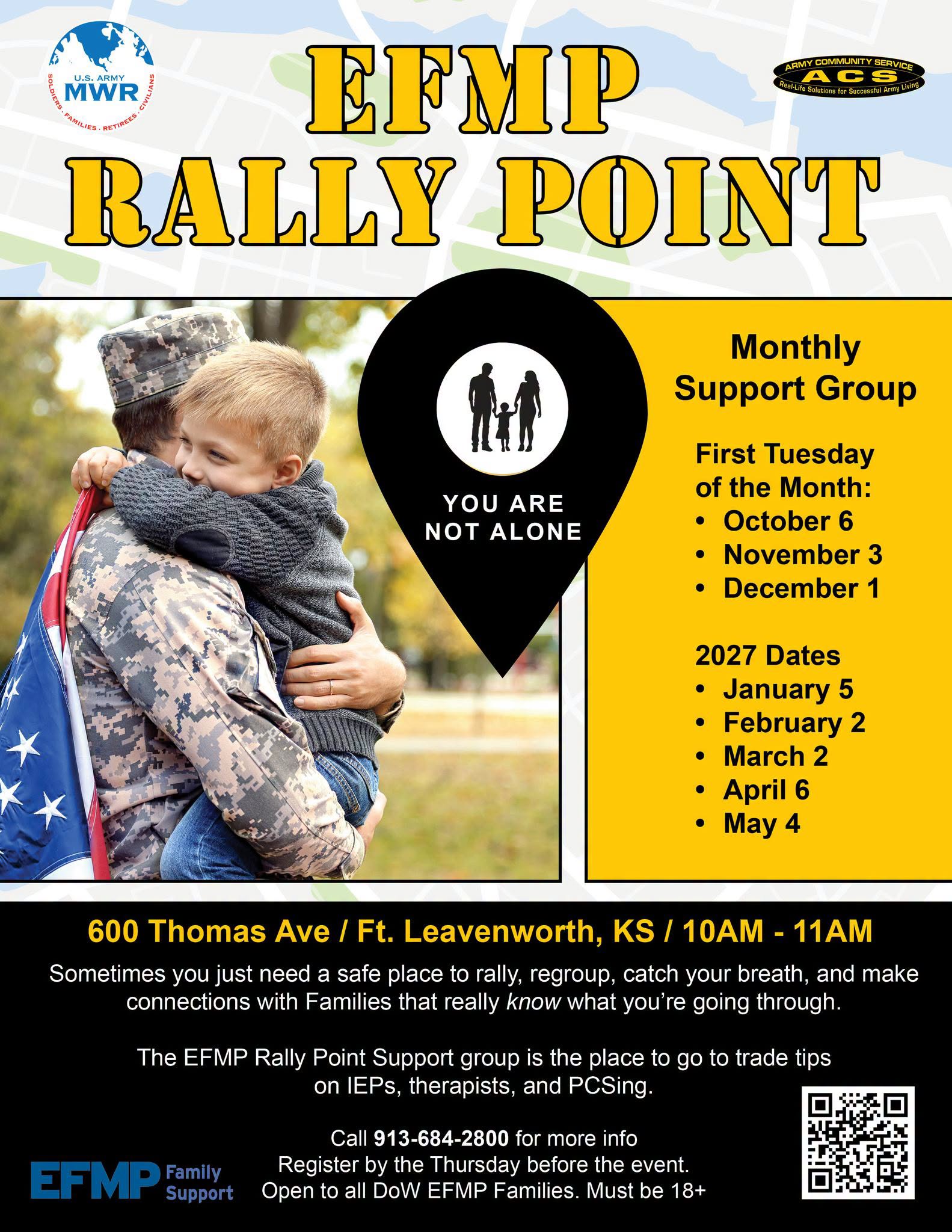 Flyer for EFMP Rally Point — Monthly Support Group