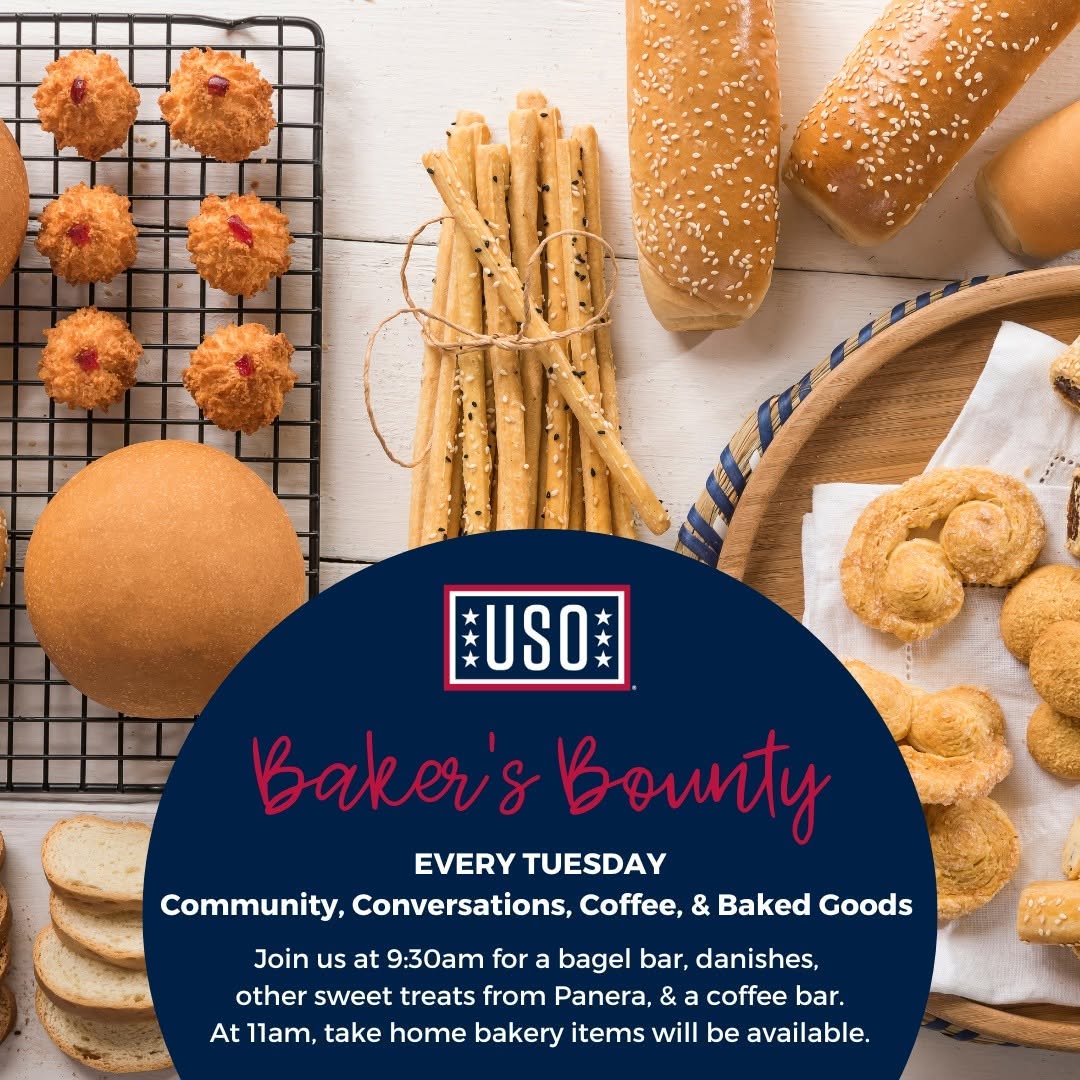 Flyer for Baker's Bounty — USO Fort Meade (Tuesdays)