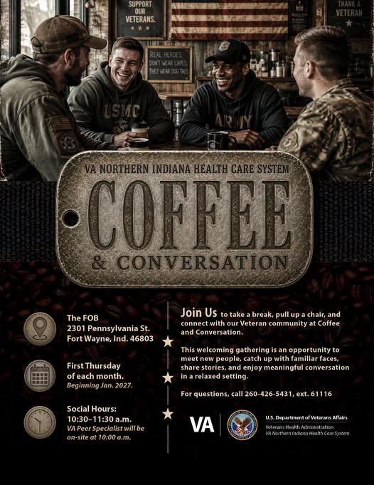 Flyer for Coffee and Conversation - VA Northern Indiana Health Care System