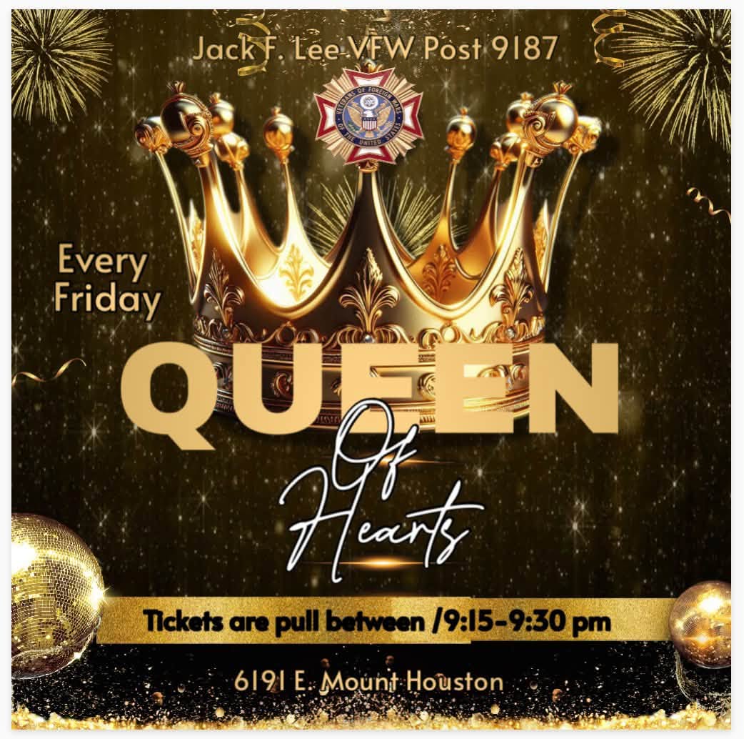Flyer for Queen of Hearts — Jack F. Lee VFW Post 9187