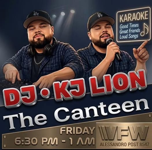 Flyer for Karaoke Night at The Canteen - VFW Post 8547