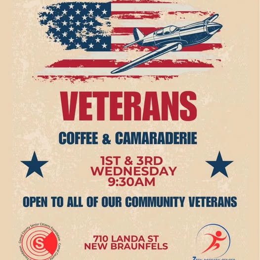 Flyer for Veterans Coffee & Camaraderie (3rd Wednesday)