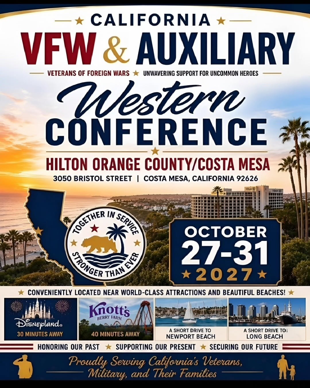Flyer for California VFW & Auxiliary Western Conference 2027