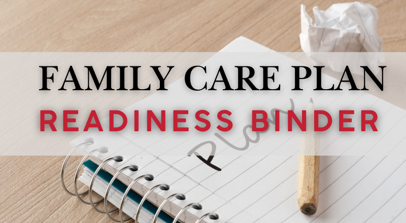 Flyer for Family Care Plan/Readiness Binder (VIRTUAL)