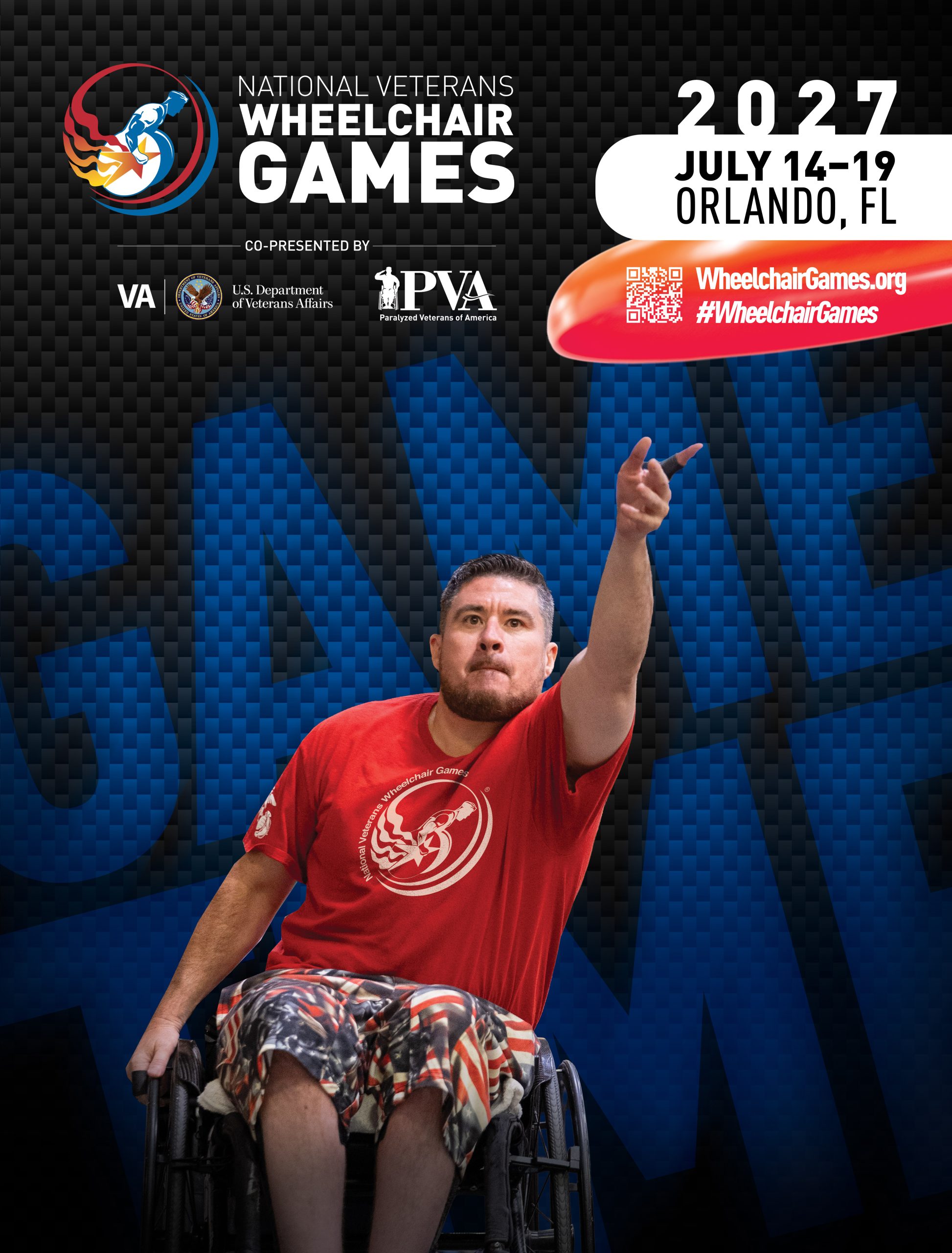 Flyer for National Veterans Wheelchair Games 2027 — Orlando