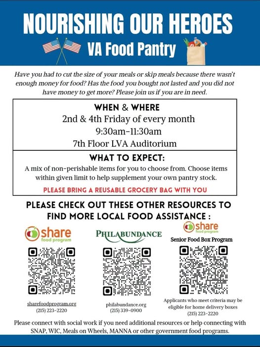 Flyer for Nourishing Our Heroes — VA Food Pantry