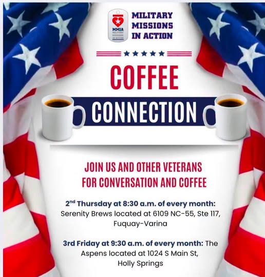 Flyer for Coffee Connection — Military Missions in Action, Fuquay-Varina