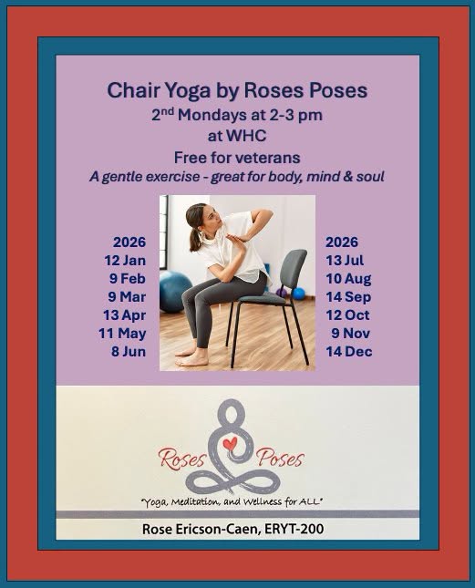 Flyer for Chair Yoga by Roses Poses — Warrior Healing Center
