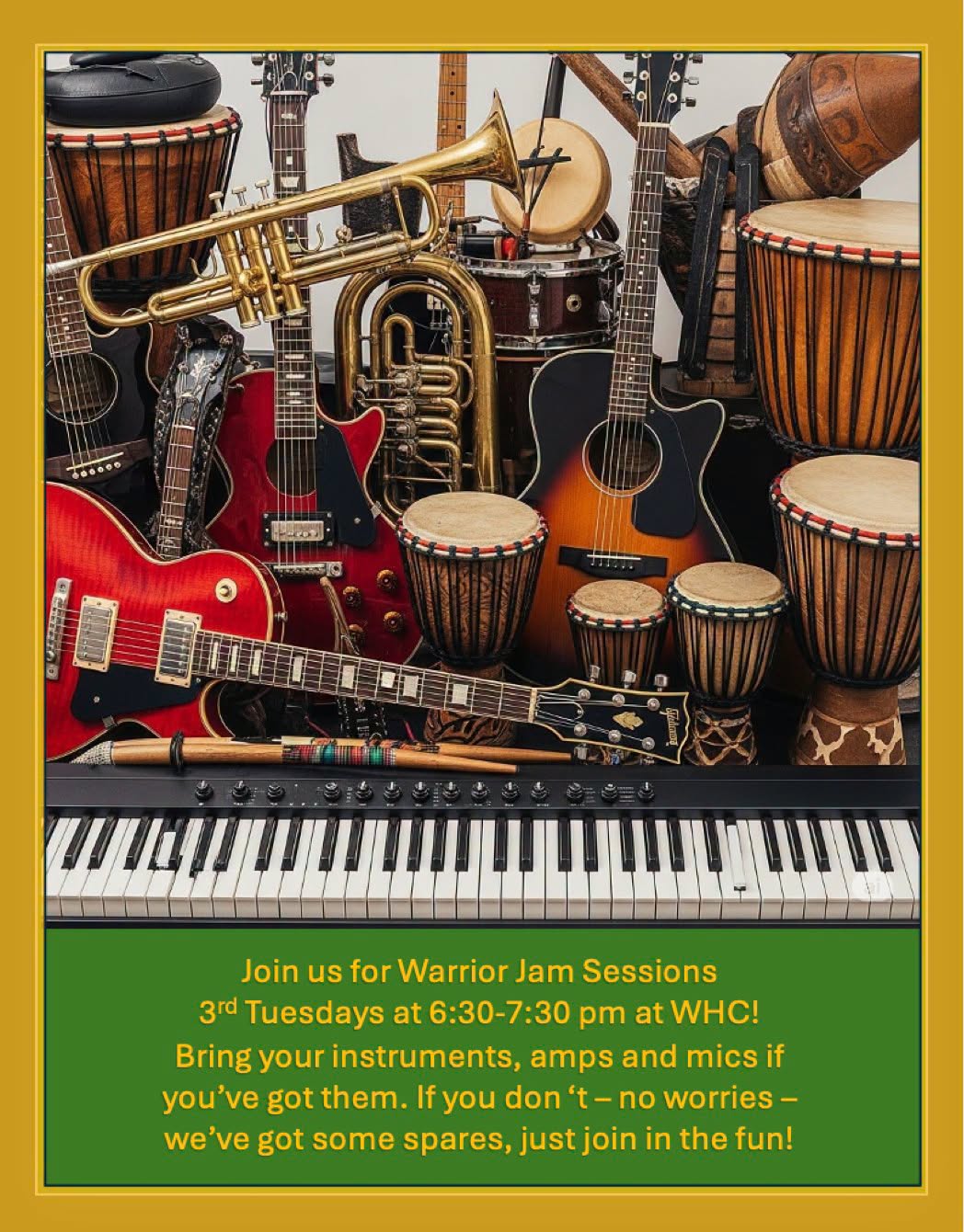 Flyer for Warrior Jam Sessions — Warrior Healing Center