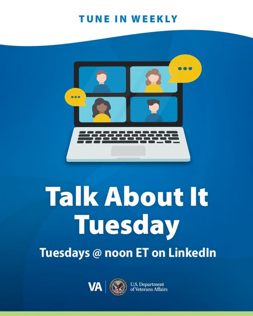 Flyer for Talk About It Tuesday — VA on LinkedIn